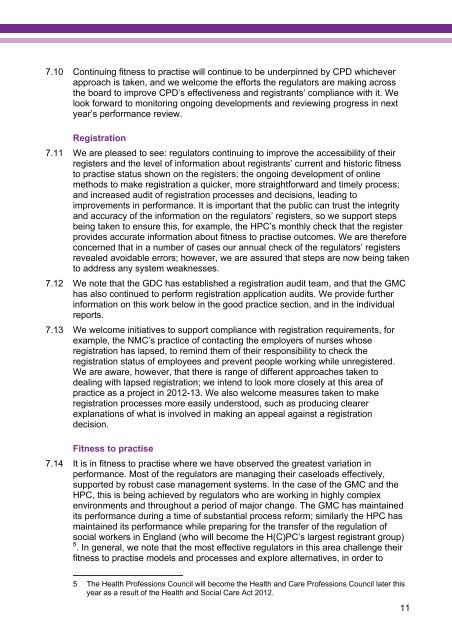 CHRE Performance review report 2011-12 - Professional Standards ...