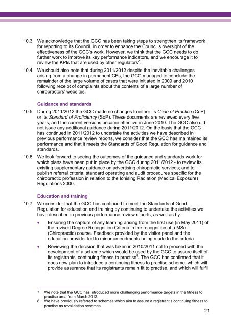 CHRE Performance review report 2011-12 - Professional Standards ...