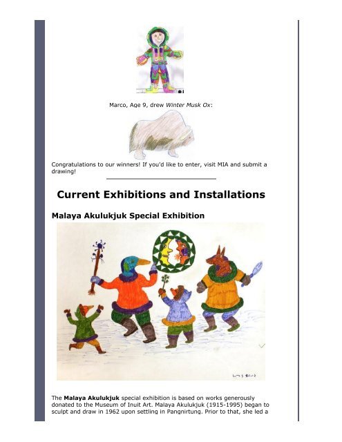 February 2011 - Museum of Inuit Art