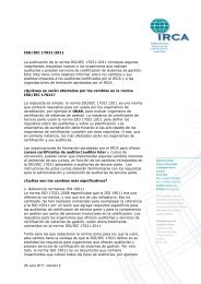 PublicaciÃ³n de la norma ISO/IEC 17021:2011 - IRCA