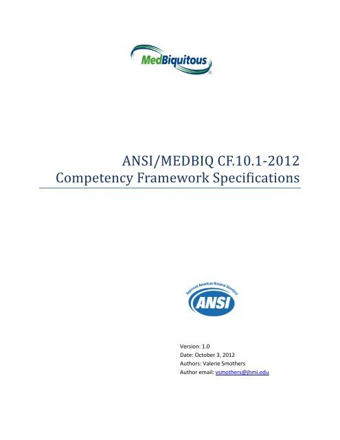 Competency Framework Specification - MedBiquitous