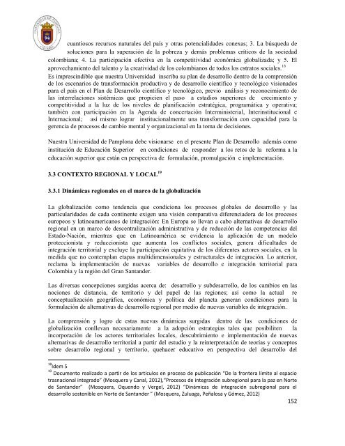 Plan de Desarrollo Institucional 2012 - 2020 - Universidad de ...