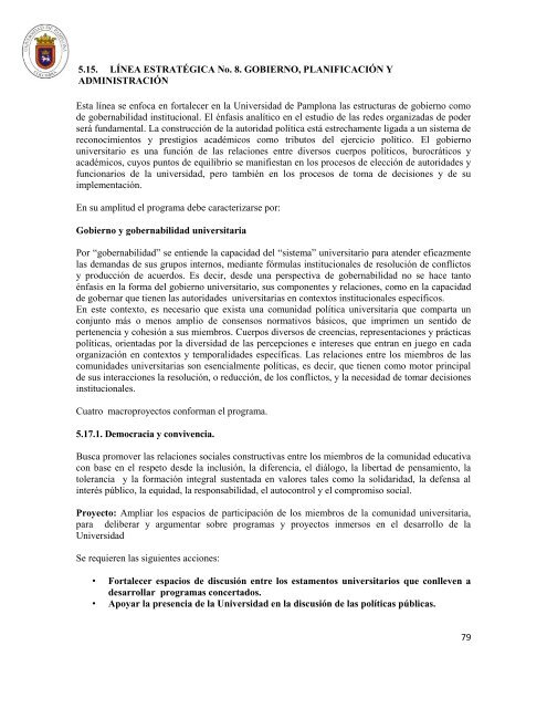 Plan de Desarrollo Institucional 2012 - 2020 - Universidad de ...