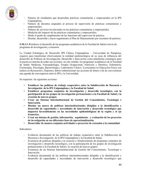 Plan de Desarrollo Institucional 2012 - 2020 - Universidad de ...