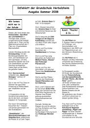 Infoblatt der Grundschule Herbolzheim Ausgabe Sommer 2008