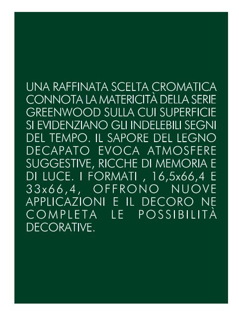 Scarica il catalogo della linea Greenwood in formato .pdf - Cerim.it