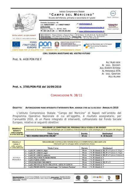 comunicazione_38_11 .pdf - Istituto Comprensivo Statale "Campo ...