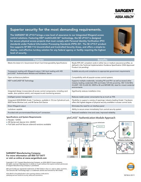 SARGENT SE LP10-F FIPS Sell Sheet.pdf - Access Control ...