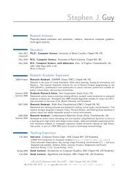 Resume/CV - Department of Computer Science