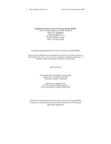 Peace and Security Review, Vol.1 No. 2 - International Centre for ...