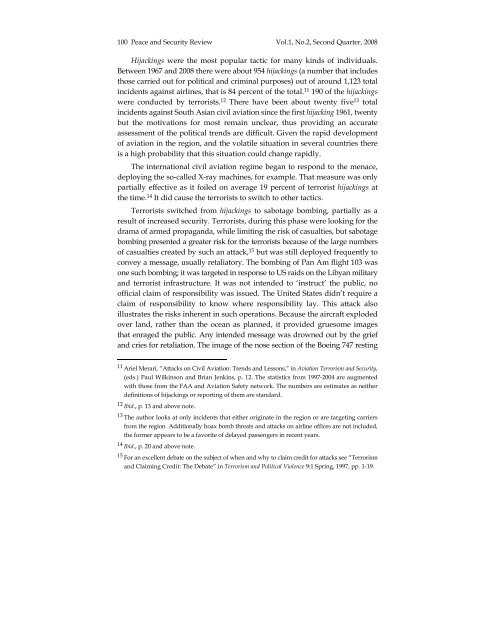 Peace and Security Review, Vol.1 No. 2 - International Centre for ...