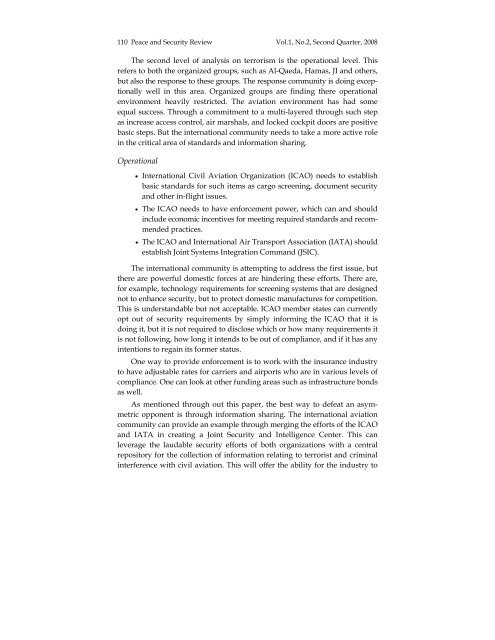 Peace and Security Review, Vol.1 No. 2 - International Centre for ...