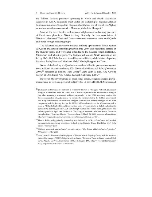 Peace and Security Review, Vol.1 No. 2 - International Centre for ...