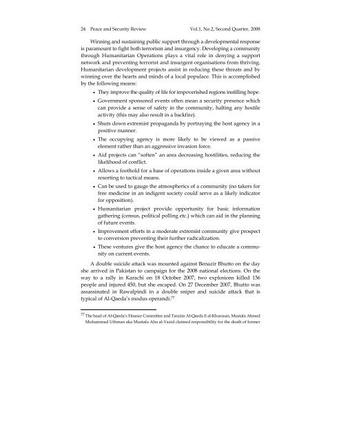 Peace and Security Review, Vol.1 No. 2 - International Centre for ...