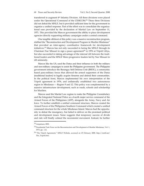 Peace and Security Review, Vol.1 No. 2 - International Centre for ...