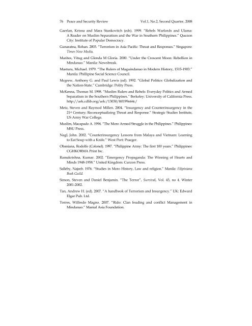 Peace and Security Review, Vol.1 No. 2 - International Centre for ...