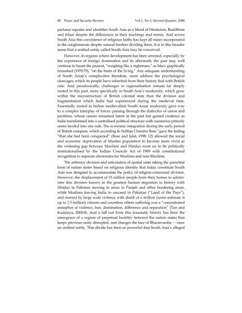 Peace and Security Review, Vol.1 No. 2 - International Centre for ...