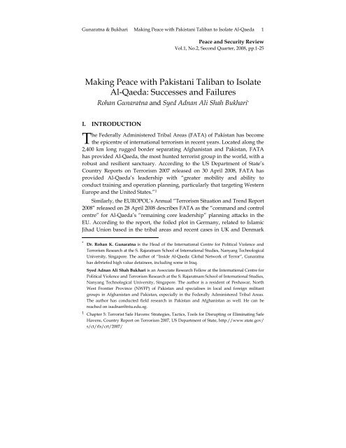 Peace and Security Review, Vol.1 No. 2 - International Centre for ...