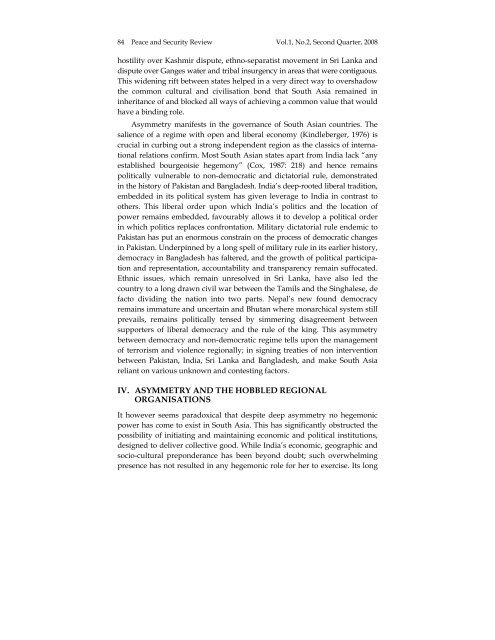 Peace and Security Review, Vol.1 No. 2 - International Centre for ...