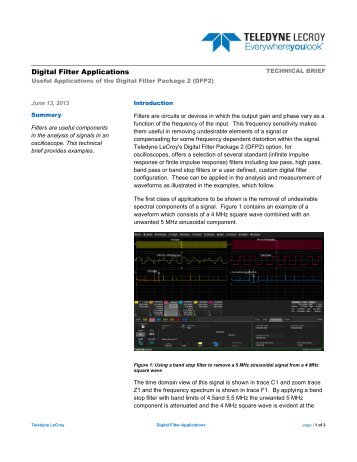 Digital Filter Applications - Teledyne LeCroy