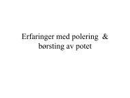 Erfaringer med polering & bÃ¸rsting av potet. Magnar Opsahl ...