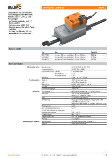 Technisches Datenblatt SH24A.. - Belimo