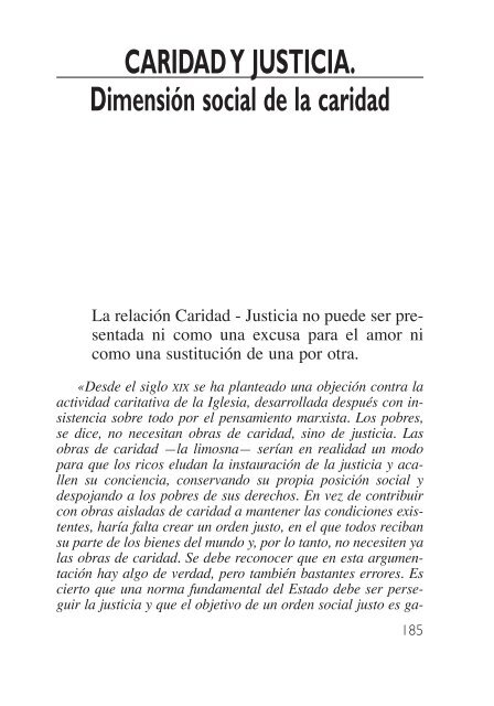 CARIDAD Y JUSTICIA. Dimensión social de la caridad CARIDAD Y JUSTICIA. Dimensión social de la caridad