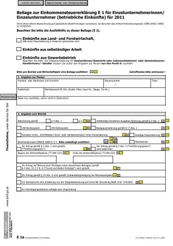 E1a - Formulare - Bundesministerium fÃ¼r Finanzen