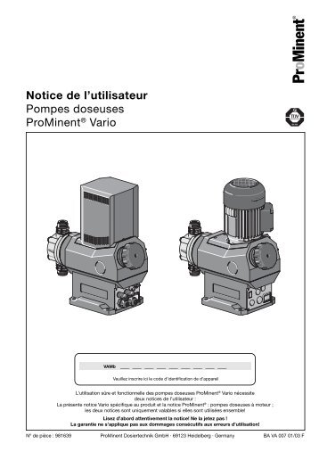 Pompes doseuses Vario - ProMinent