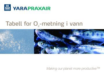 Tabell for O2 -metning i vann (640kB) - Yara Praxair