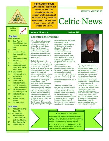 Newsletter May 2011.pub - Trinity Catholic High School