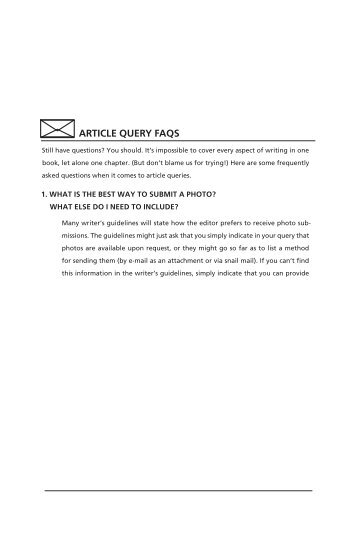 ARTICLE QUERY FAQS - Writer's Digest