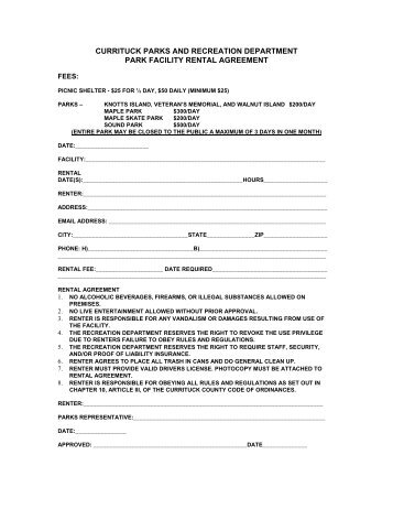 Facility Rental Agreement - Currituck County Government