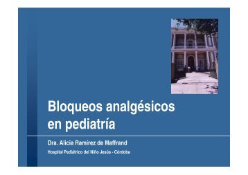 Bloqueos analgÃ©sicos en pediatrÃ­a