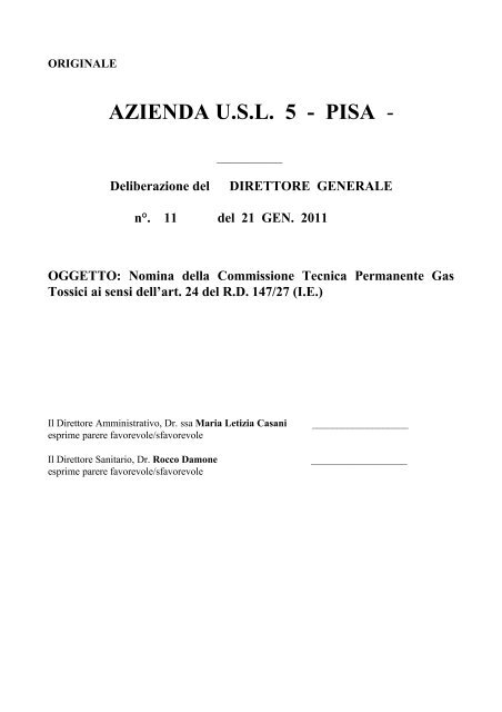 Delibera_ nomina_ Commissione_ Gas_ Tossici - Prevenzione ...