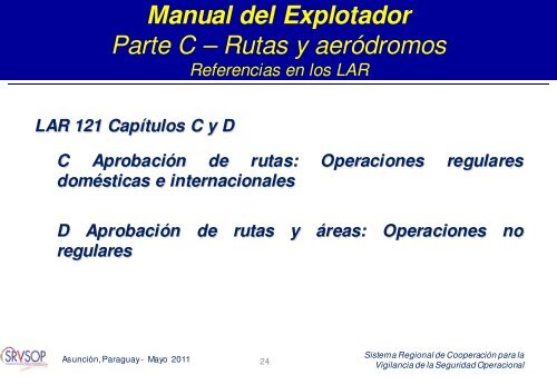 Manual de operaciones Parte C Manual de rutas y aerÃ³dromos - ICAO