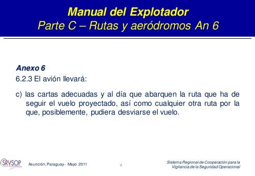 Manual de operaciones Parte C Manual de rutas y aerÃ³dromos - ICAO