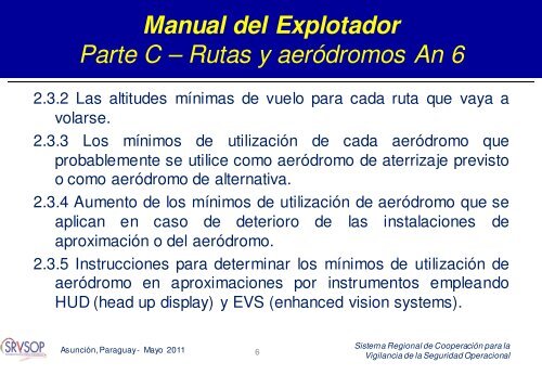 Manual de operaciones Parte C Manual de rutas y aerÃ³dromos - ICAO