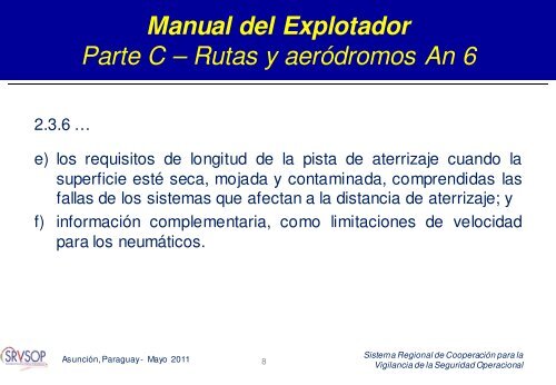 Manual de operaciones Parte C Manual de rutas y aerÃ³dromos - ICAO