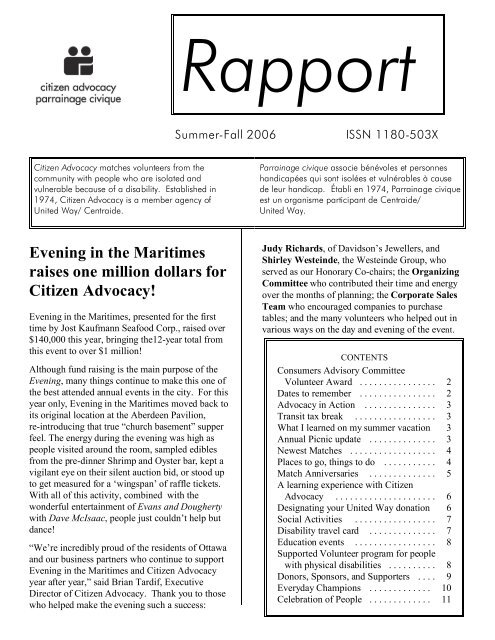 Rapport-Summer -Fall-2006.pdf - Citizen Advocacy