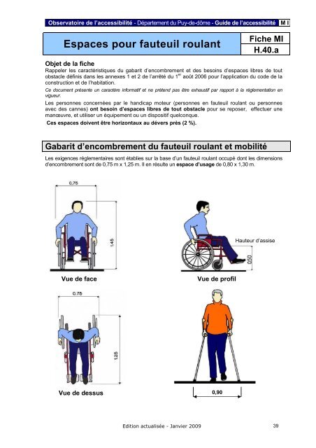 Espaces pour fauteuil roulant - PrÃ©fecture du Puy de DÃ´me