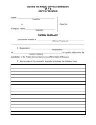 Download Formal Complaint Form - Missouri Public Service ...