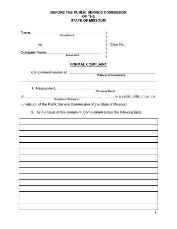 Download Formal Complaint Form - Missouri Public Service ...
