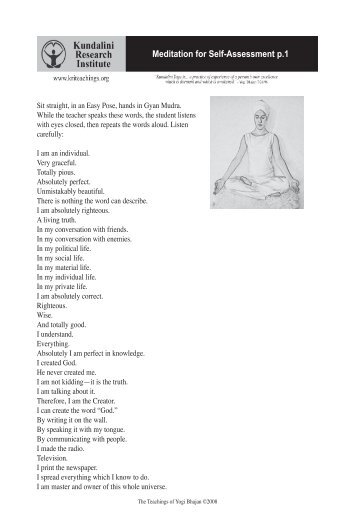 Meditation for Self-Assessment p.1 - Yogi Bhajan