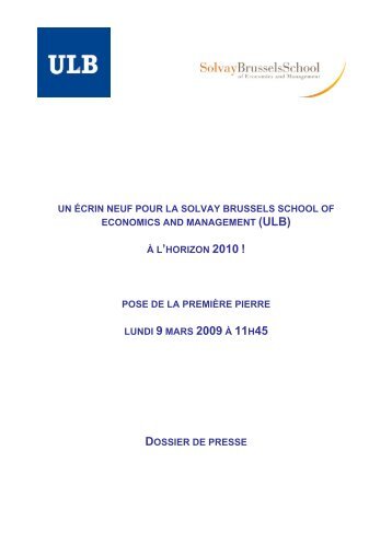 un Ã©crin neuf pour la solvay brussels school of economics and ...