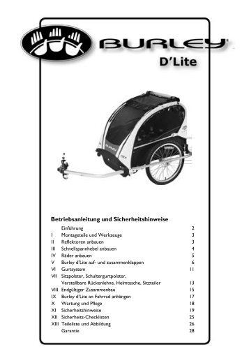 Betriebsanleitung und Sicherheitshinweise - Burley