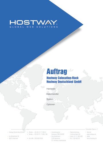 Auftrag - Hostway Deutschland GmbH