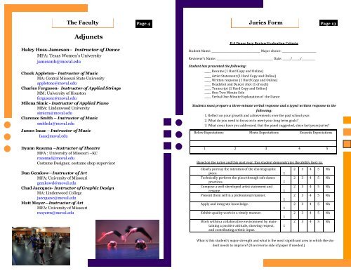 2011-2012 Dance Handbook - Missouri Valley College