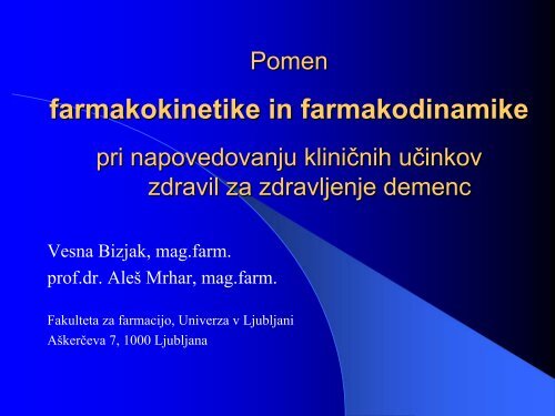 Diplomska naloga - Fakulteta za farmacijo - Univerza v Ljubljani