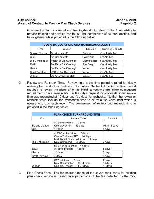 plan check services - City of Norwalk